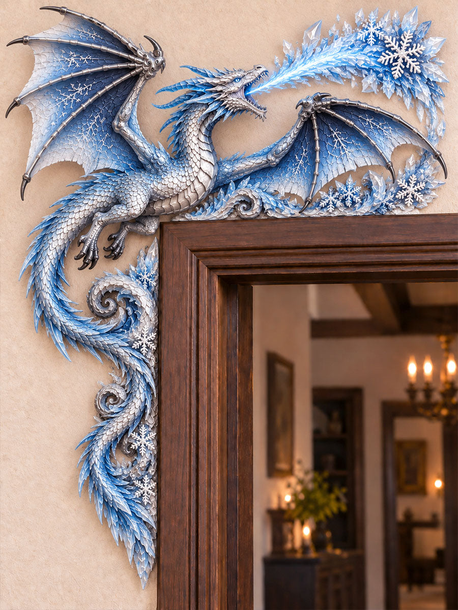 Frost Ice Dragon Door Frame Corner Decor