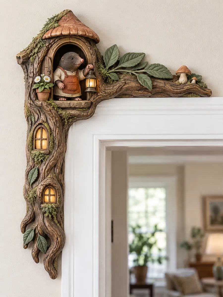 🍄Charming Woodland Mole Door Corner Decor