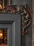 Gothic Manticore & Ruby Door Frame Corner Decor
