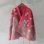 Japanese Style Cherry Blossom Gradient Art Plush Cardigan