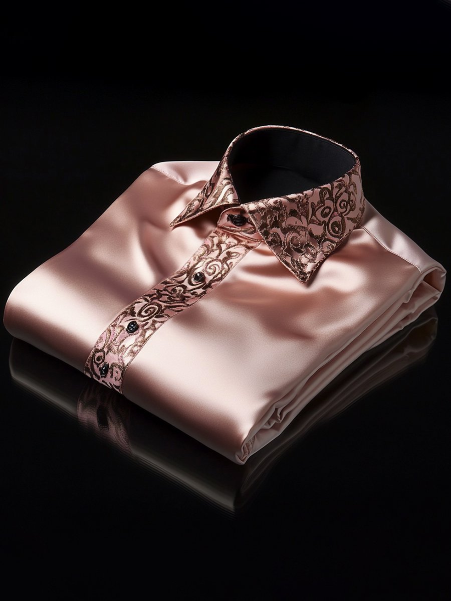 Men's Satin Long Sleeve Shirt