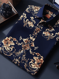 Men's Contrast Color Print Long Sleeve Shirt