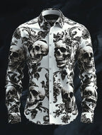 Men's Vintage Art Skull Shirt