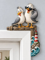 Quirky Seagull & Lighthouse Door Frame Corner Decor