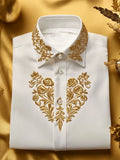 Men's Contrast Color Print Long Sleeve Shirt