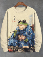 Men's Japanese Cool Smoking Frog Samurai Sweatshirt