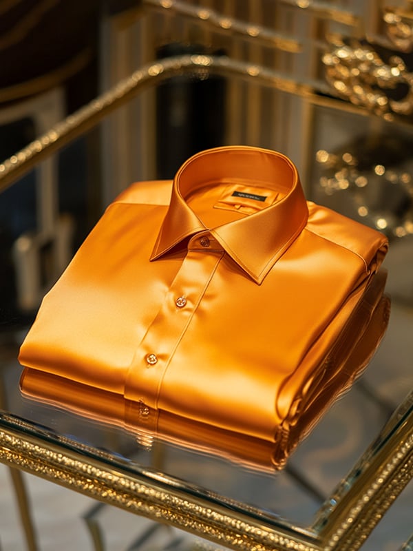 Men's Satin Luxury Business Long Sleeve Shirt