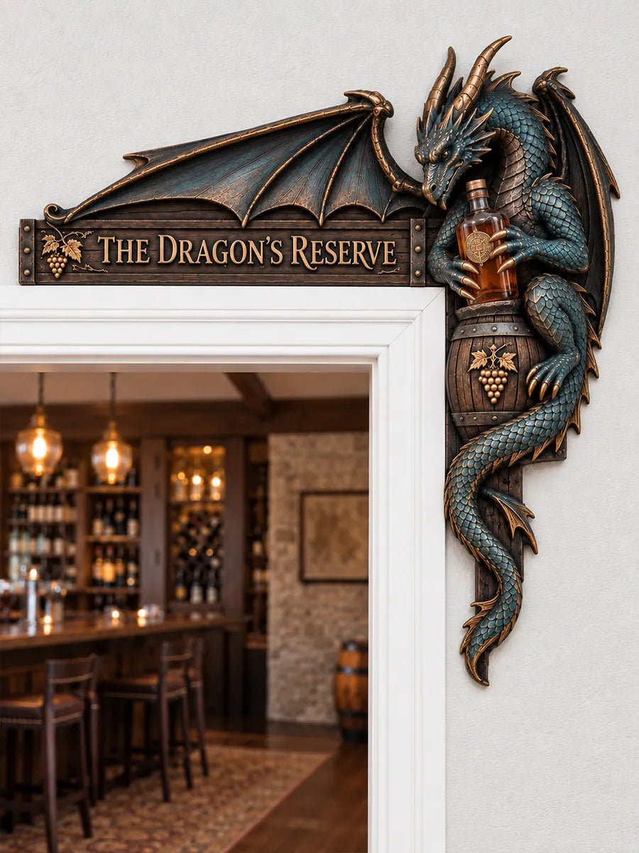 "The Dragon's Reserve" Fantasy Door Frame Corner Decor