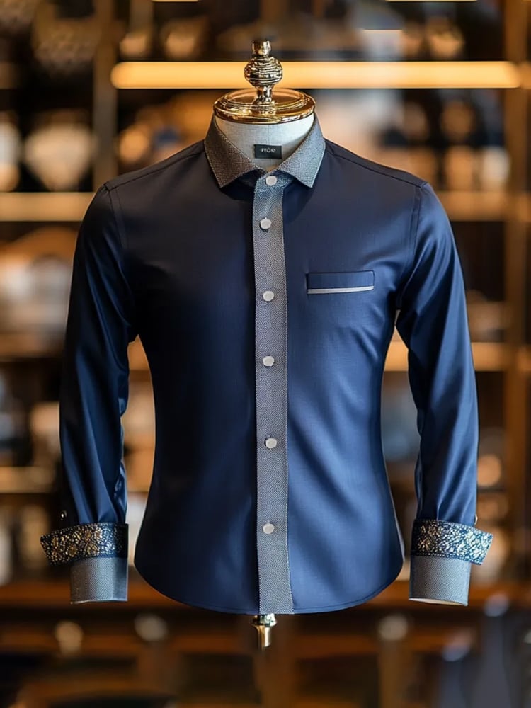 Men's Contrast Long Sleeve Shirt