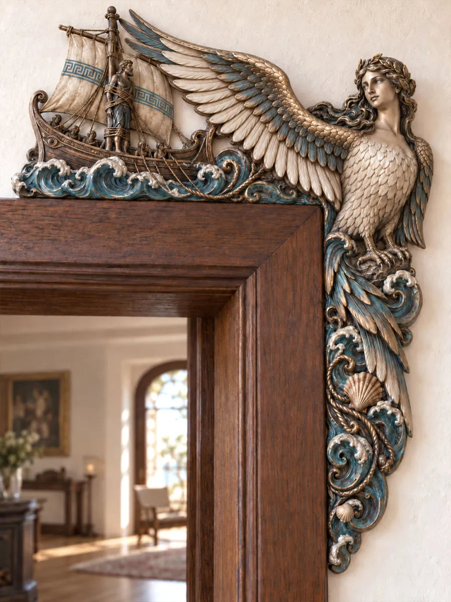 Greek Mythology Siren & Ancient Voyage Door Frame Corner Decor