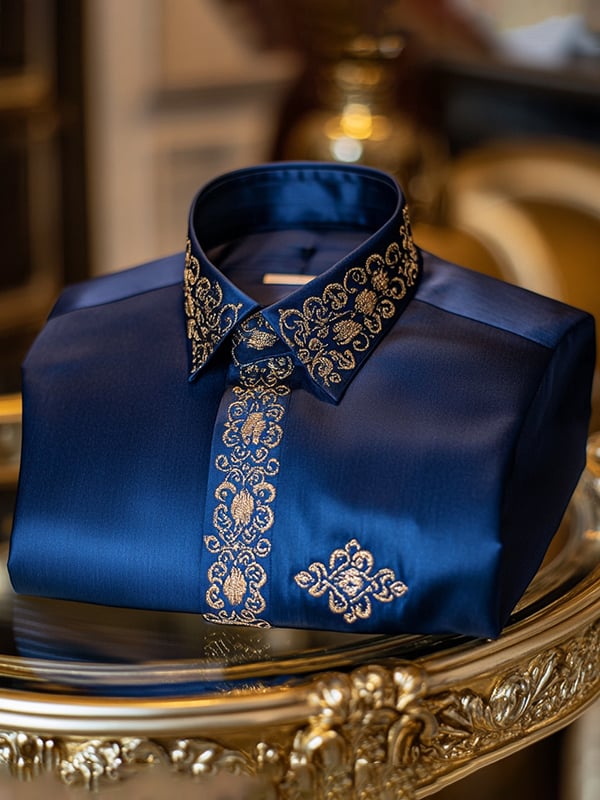 Men's Silk Cross Long Sleeve Shirt
