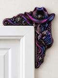 Neon Cowboy Skull Door Corner Decor