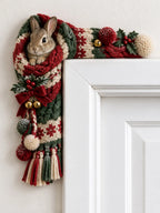 🐰 Christmas Bunny Scarf Door Frame Topper