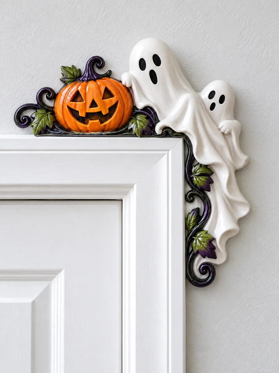 🎃 Halloween Ghost & Pumpkin Door Frame Corner Decor