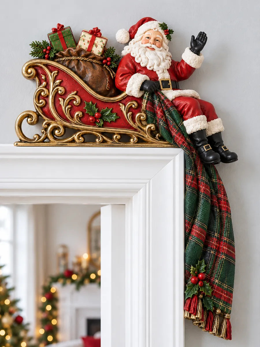 🎄 Festive Santa Claus Door Corner Decoration