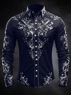 Men's Vintage Art Skull Shirt