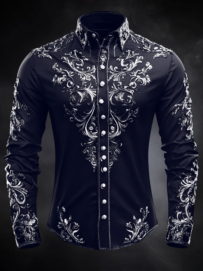 Men's Vintage Art Skull Shirt