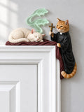 💤Whimsical Priest Cat & Sleeping Kitty Door Frame Decor