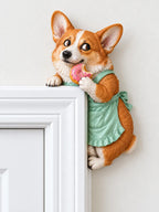 👀Adorable Corgi Door Frame Decor Funny Corner Wall Art