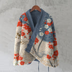 Japanese Sakura Art Plush Cardigan
