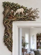 🌳Enchanted Druid & Fawn Forest Corner Door Frame Decor