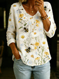 Women's Retro Floral Print Casual Top