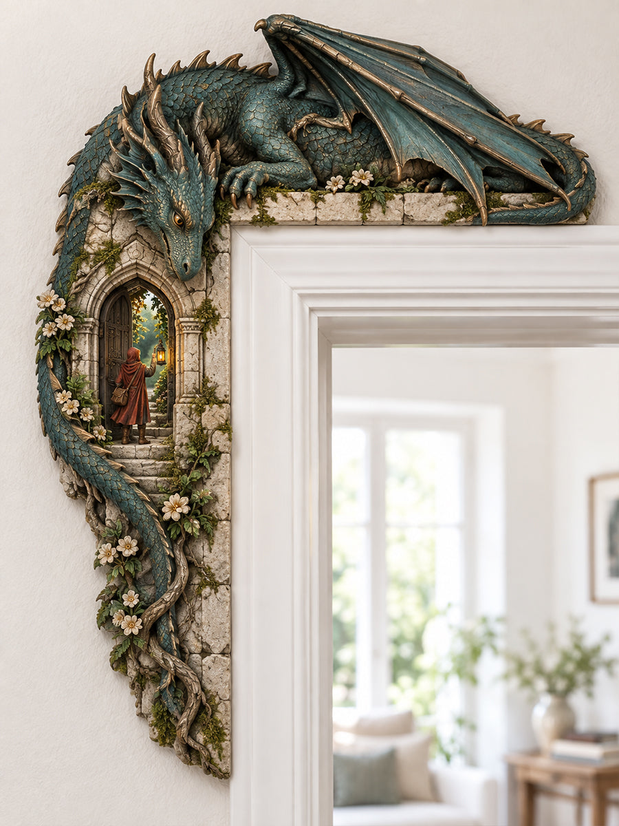 🐉 Fantasy Dragon & Secret Gateway Door Frame Corner Decor