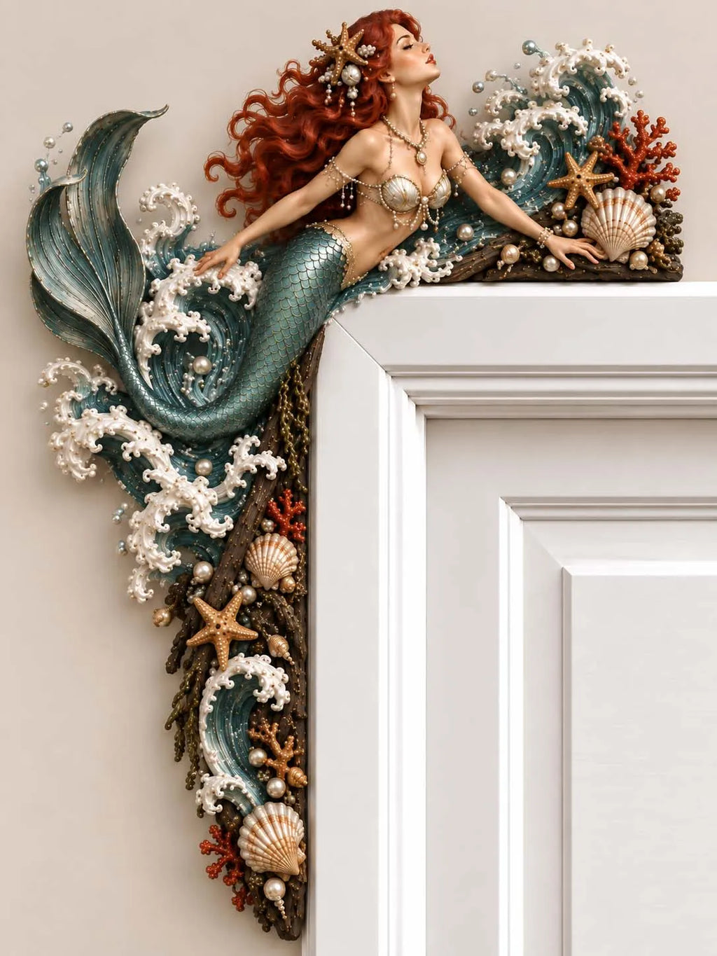 🌊 Ocean Waves & Mermaid Door Frame Decor