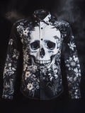 Men's Outdoor Vintage Skull and Floral Long Sleeve Shirt