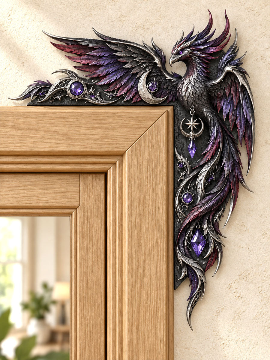 Midnight Purple Phoenix Door Frame Corner Decor