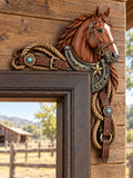 Western Horse, Horseshoe & Tack L-Shaped Door Frame Corner Decor