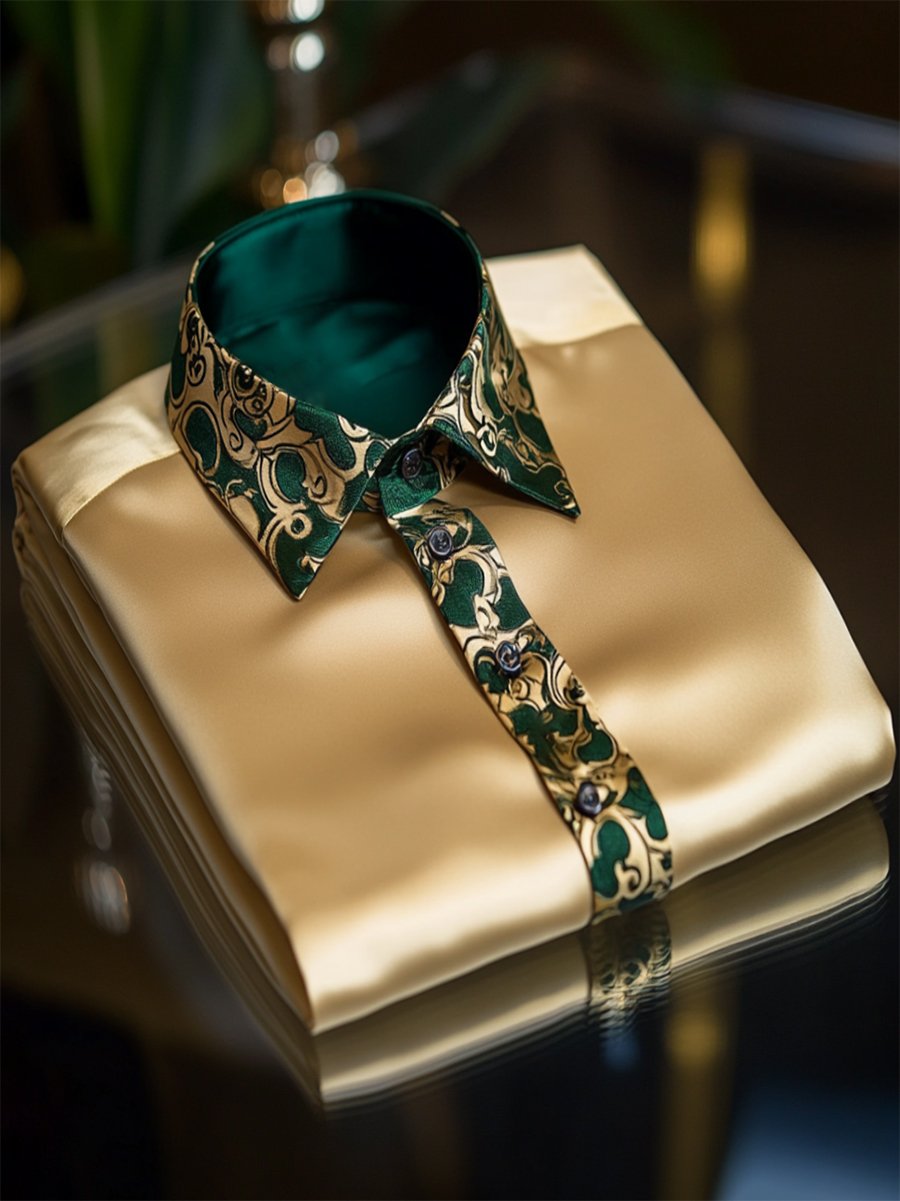 Men's Satin Long Sleeve Shirt