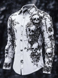 Men's Casual Vintage Black Pattern Shirt