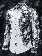 Men's Casual Vintage Black Pattern Shirt