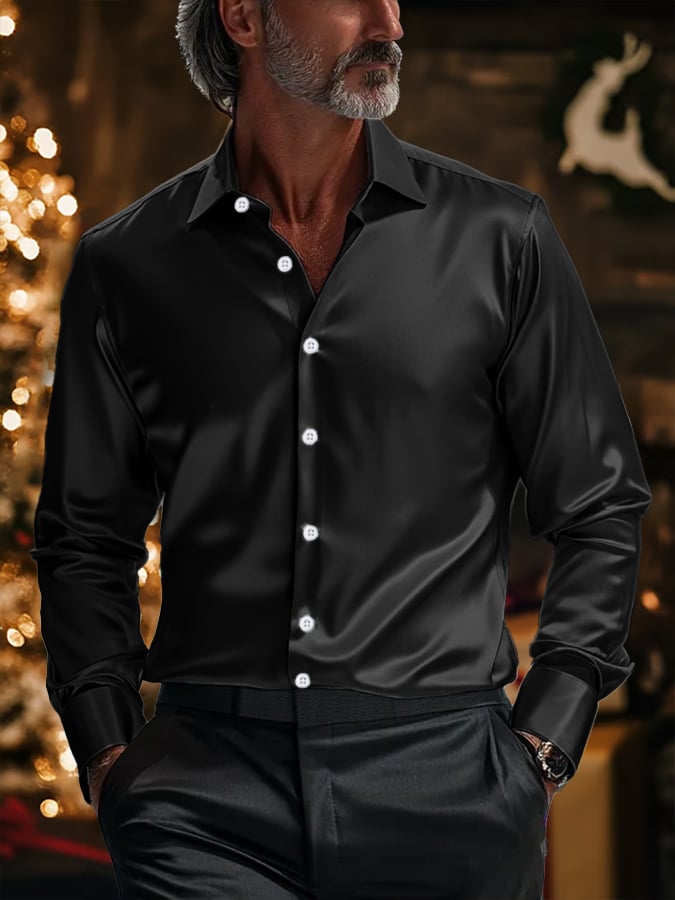 Men's Fashion Design Printed Long Sleeve Shirt