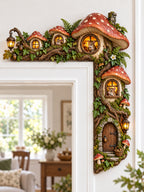Enchanted Mushroom Mouse House Door Corner Decor