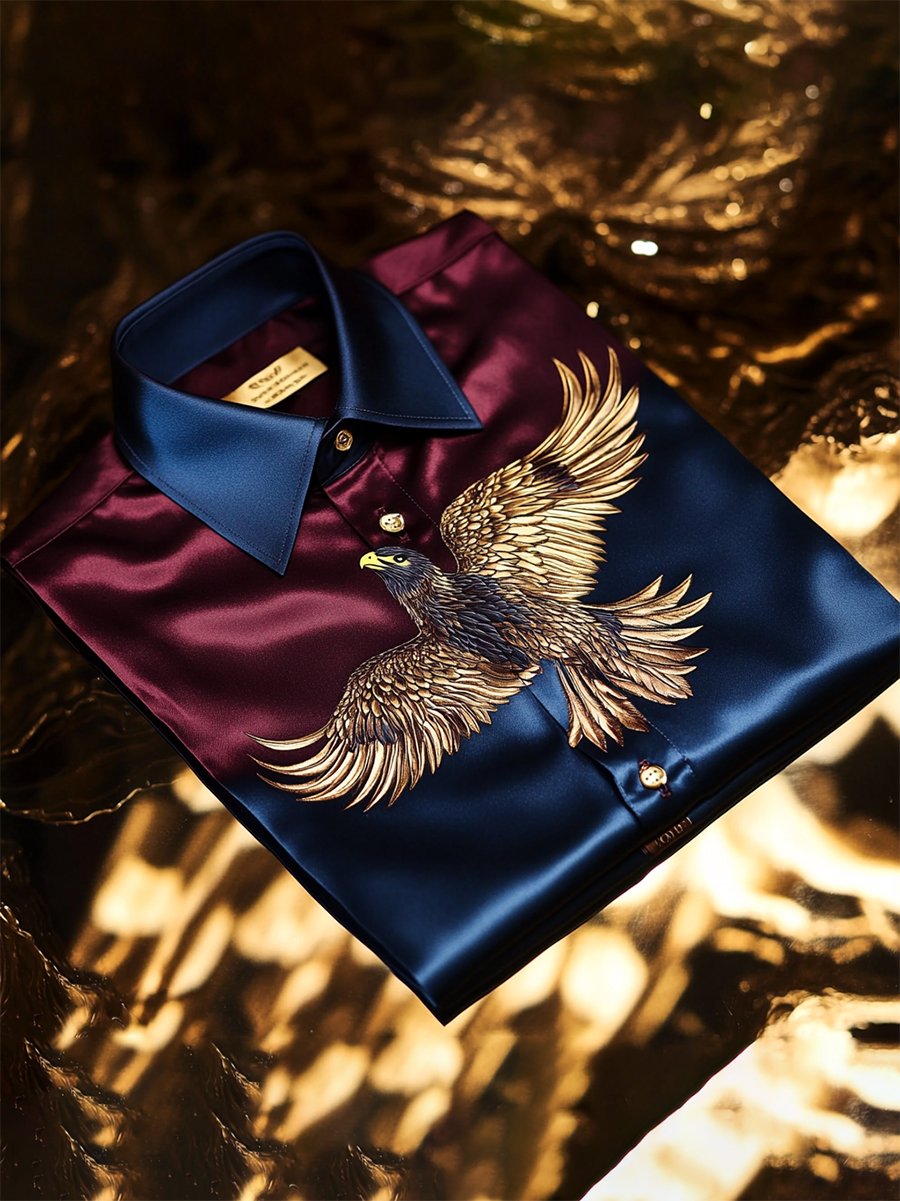 Men's Satin Luxury Business Long Sleeve Shirt
