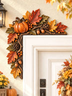 Autumn Pumpkin & Maple Leaf Door Frame Corner Decor