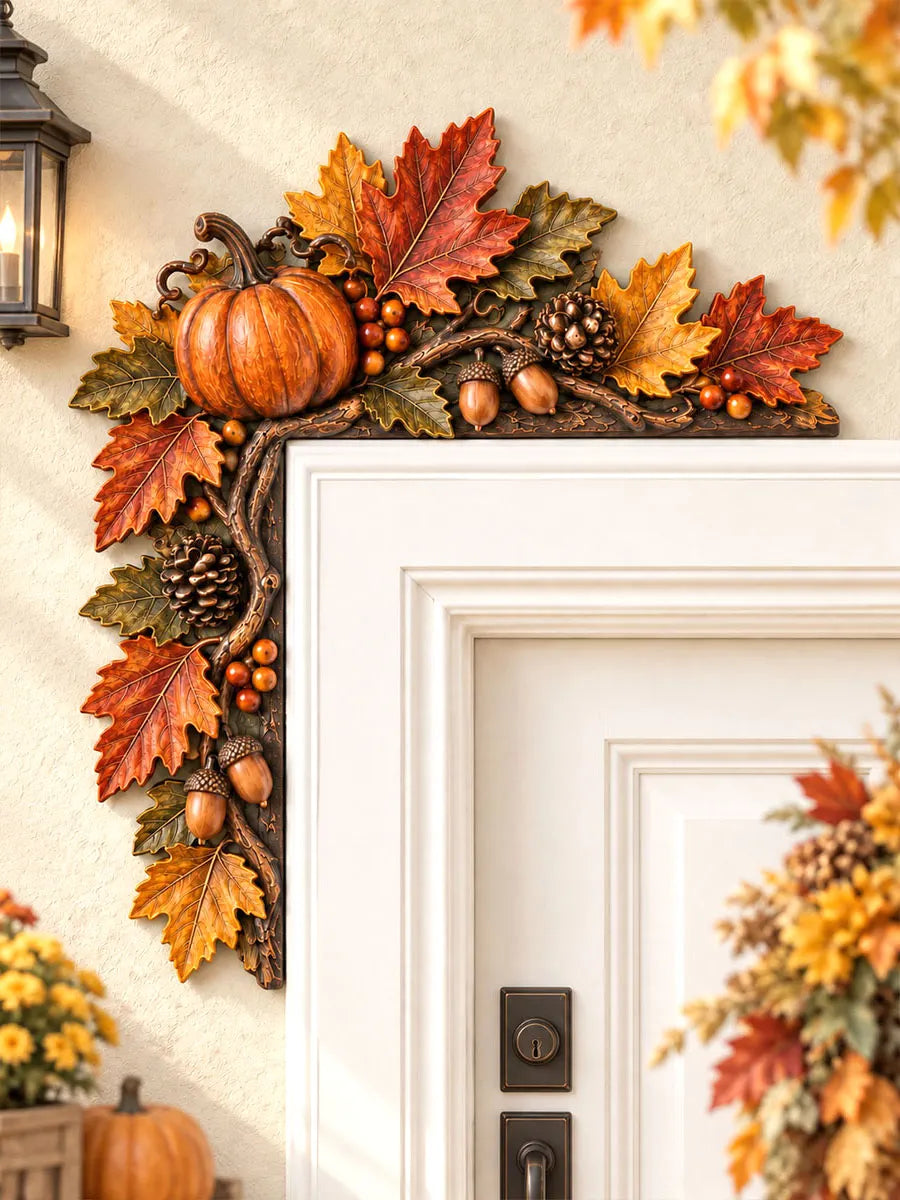 Autumn Pumpkin & Maple Leaf Door Frame Corner Decor