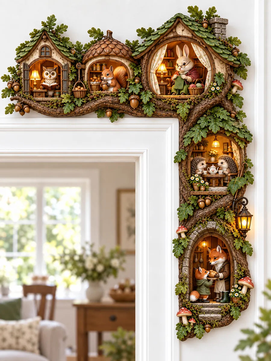 Handcrafted Woodland Animal Door Frame Corner Decor