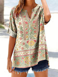 Women's Casual Floral Print Short-Sleeve Shirt
