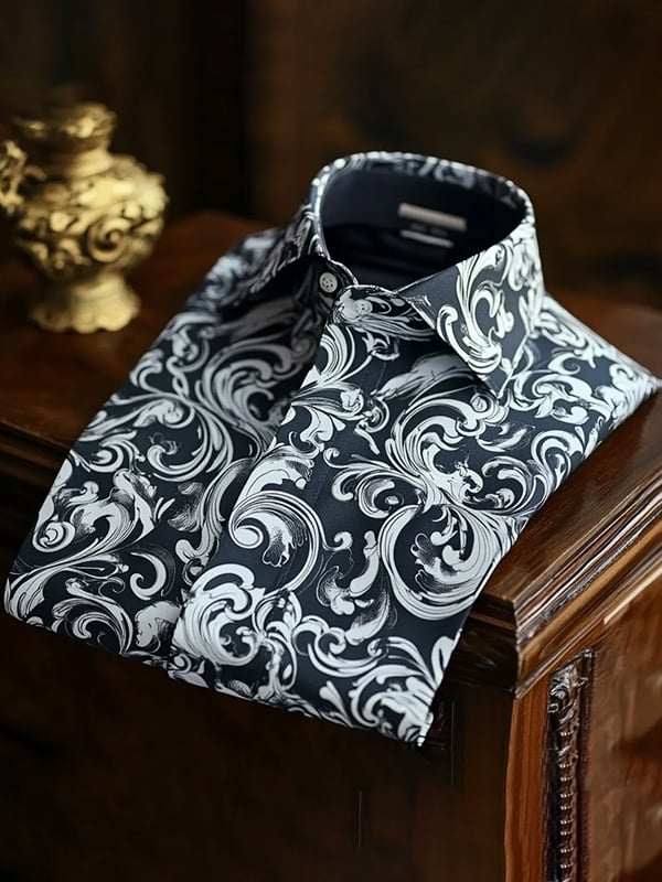 Men's Light Luxury Business Striped Print Shirt