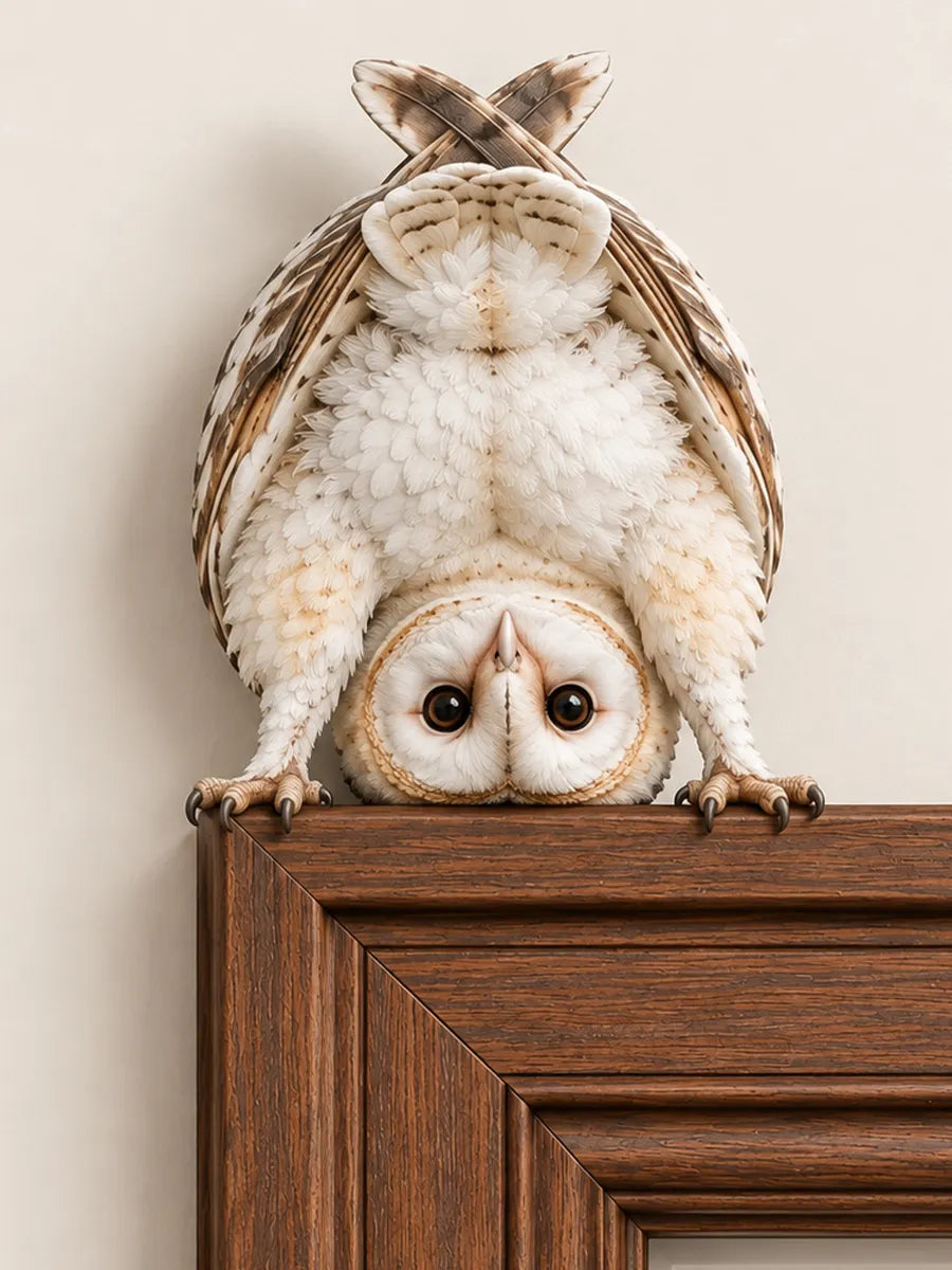 🦉 Quirky Upside-Down Owl Door Frame Decor