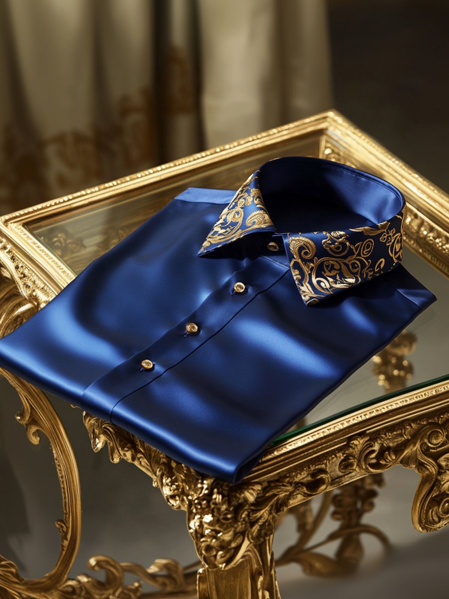 Men's Satin Long Sleeve Shirt