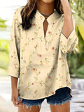 Women's Vintage Floral And Botanical Print Art Shirt