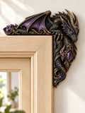 Midnight Amethyst Dragon Door Frame Corner Ornament