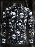 Men's Vintage Art Skull Shirt