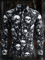 Men's Vintage Art Skull Shirt