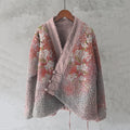 Japanese Style Cherry Blossom Art Plush Cardigan