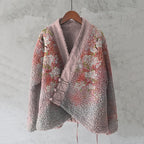 Japanese Style Cherry Blossom Art Plush Cardigan